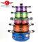 New Design 5pcs Colorized Stainless Steel Soup Pot Kitchen Cookware With Decal