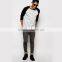 Mens long raglan stripe t shirt long sleeve t shirt
