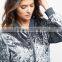 Women Fitness Shiny Velvet Bomber Jacket Ribbed Trim Zip Up Coat With Pocket Sides Outwear
