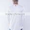 White Twill Mens Longline Curved Hem T Shirt Long Sleeve T Shirt With Thumb Hole OEM 95% Cotton 5% Elastane T Shirt