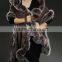 High quality luxurious cable knit cashmere and fox fur trim cape