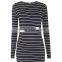 Hot long sleeves stripe pregnant women images bodycon maternity dresses