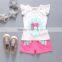Wholesale summer printing girls kids clothes clothing set