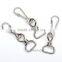 13mm Metal Iron Swivel Clasps Snap two hooks rings Key Hooks DIY Key Chain Ring nickle color HK-014