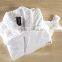 Good Quality White Unisex Velvet Velour Terry Hotel Bathrobe With Embroidered Logo