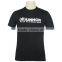 Silk Screen Printing Short Sleeve Black Scoop Neck T Shirt For Men