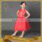 Red colour Chinese Style girls Traditional Evening dresses