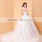 Ball Gown Princess Wedding Dress Floor-length One Shoulder Organza with Appliques Beading Flower bridal gown P046