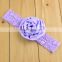 Wholesale 14 colors elastic lace band with ribbon rose for girls headband