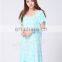 Summer bamboo fiber pajama sleep dress for ladies short sleeves