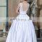 ED New Collected Bateau Beaded Crystal Lace Ball Gown Women Wedding Dress