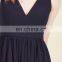 Long Black V Neck Chiffon Party Dress
