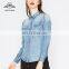 2017 Youth Fashion Long Sleeve Blank New Design Casual Women Cotton Denim Shirt