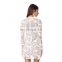 Casual Dresses Women Summer White Bodycon Floral Crochet Lace Long sleeve Sexy Mini Dress