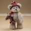 promotional toy custom teddy bear with scarf have a sweater, shirt or green ribbon