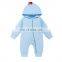 Spring and autumn cute dinosaur hooded zip-up baby romper with halength