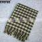 50CC55 woven classic check plaid acrylic tartan scarf,shawl,throw,blanket with fringes