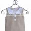 2015 wholesale high quality doll collar tank shirt top in linen kids apparel smocked clothing