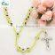Hot sale religious catholic alloy plastic rosary bead necklace