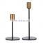 Table Top Dinner Decorative Metal Candle Holder Decor Black Copper Candle Stick Holder Support Sample Customized