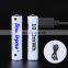 Best price wholesale rechargeable 1000mWh 1.5V lithium AAA battery with micro usb for sale