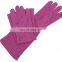 HDD in stock manufacturer purple long cuff lanscaper work puncture resistant work safety protective gardening leather gloves