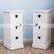 3 Drawers Elegant Heart Shape Pair of white Bedside Tables