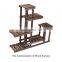 Wooden Plant Stands Flower Rack Plant Stand Multifunctional Wood Shelves Storage Rack Bookshelf W/Hollow-Out Rack Bonsai Display