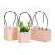 Wholesale Custom Printed High End Eco Green Flower Basket Gift Bags White Christmas Holiday Paper Bag