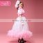 Pink baby girl winter dresses ball gown baby girl feather dress kids feather dress princess style evening dress