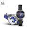 SHENGKE Elegant Lady Wristwatch Artistic Dial Leather Band Watches Japan Quartz Watch K0123L