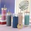 Iced Coffee Cup mug Smoothie Cups Reusable Glass Tumbler with straw And Bamboo Lid