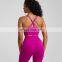 Factory Wholesale Women Long Line Cross Back Strappy Shockproof Sports Fitness Wear Nude Feeling Padded Gym Yoga Bra Top