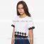 OEM service women short sleeve cotton t shirt design with top quality ladies new top design TS134