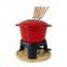 Traditional Fondue Set enameled cast iron fondue for Traditional swiss 12 pcs fondue pot for Meat, Chocolate & Cheese