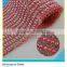 Iron on Crystal Rhinestone Mesh Red Beads Mix Crystal Rhinestone Sheet for Wedding Dress Decoration