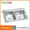 Double Bowl Top Mount Stainless Steel Sink with top quality HD8448