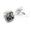 white&black stone/cz with rhodium pave indian earring