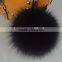 2016 Latest Fashion White Black 100% Real Fox Fur Pom Pom Girl Keychains