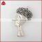 Egyptian head, antique silver color stainless steel pendant, metal charms in silver color with pave diamond