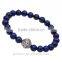 Women Fashion Lionhead Lion Bracelets Lapis Beaded Natural Stone Jewelry