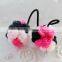 Double Pom Pom Elastic Hair Ties,Cute MIxed Color Wool Ball Elastic Hair Band,Kids Hair Accessories