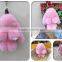 Black fur Pom Pom real fur monster doll keychain charm bug bags karlito golf cart bag pendant strap