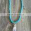 Fashion Turquoise Beads Strand Necklace Quartz Crystal Pendant Necklace
