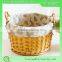 Natural wicker material wicker gift basket with ear handles