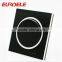 Black Acylic big push button 3 gang switch socket