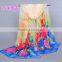 summer popular printe chiffon silk Scarf Headband big flower pashmina beach long shawls scarves