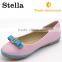 boat shape tpr sole stylish flat leather shoes without lace