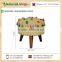 Modern Wooden Upholstered Stool with Mini Tassels Attached for Decoration