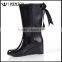 Fashion 2016 Hot Sale Vintage Women Monogrammed Rain Boots with Preppy Bows